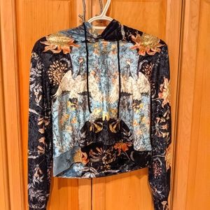 Cropped Velour Sweatshirt